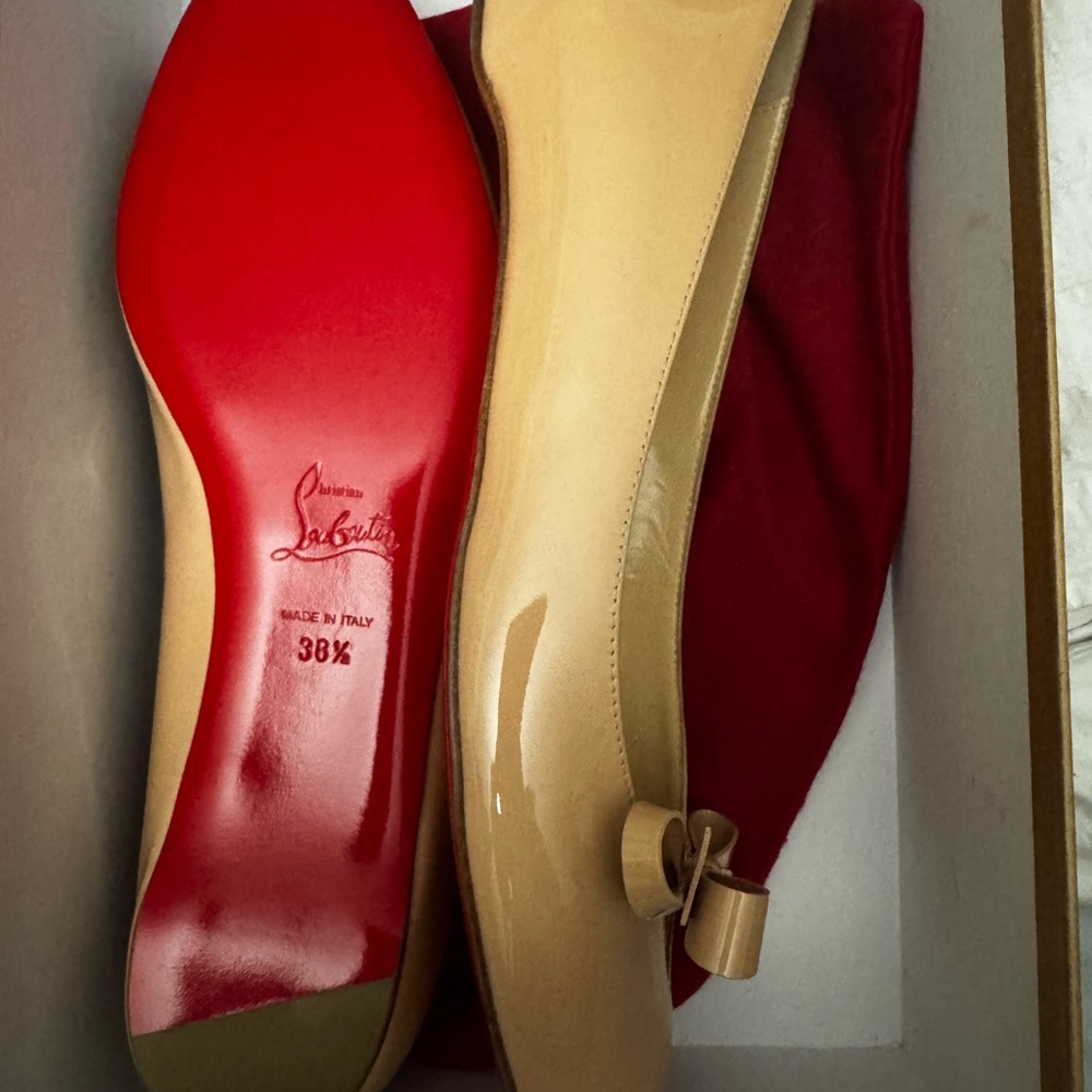 Christian Louboutin Beige Flats with Red Sole